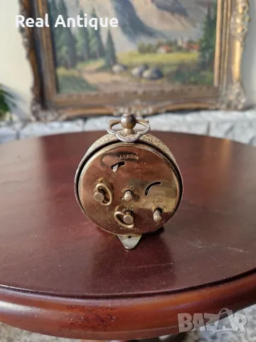 Прекрасен антикварен колекционерски немски бронзов будилник Blessing , снимка 5 - Антикварни и старинни предмети - 50308574