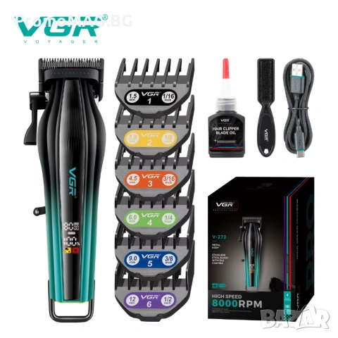 Професионална Машинка за Подстригване VGR V-273 (Зелен)