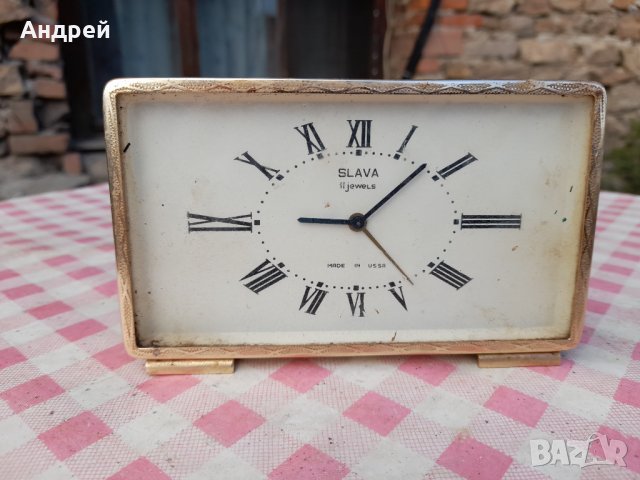 Настолен часовник,будилник СЛАВА,SLAVA #6, снимка 2 - Антикварни и старинни предмети - 33960079