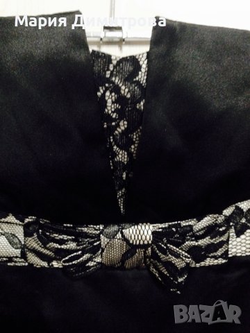 Малка черна рокля с дантелени орнаменти, снимка 4 - Рокли - 38856658