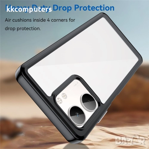 Oppo A5x 5G / 4G Силиконов Калъф TPU+Acrylic и Протектор, снимка 3 - Калъфи, кейсове - 52057010