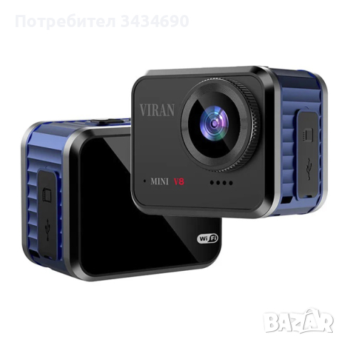 Мини спортна камера VIRAN V8 – 4K/60fps с WIFI водоустойчива до 5 метра /SPK061/, снимка 8 - Камери - 44513212