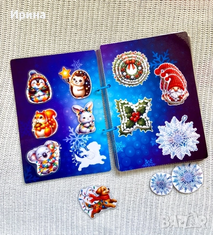 🎄 Коледни книги-играчки с лепенки за деца! 🎁, снимка 13 - Игри и пъзели - 52423688