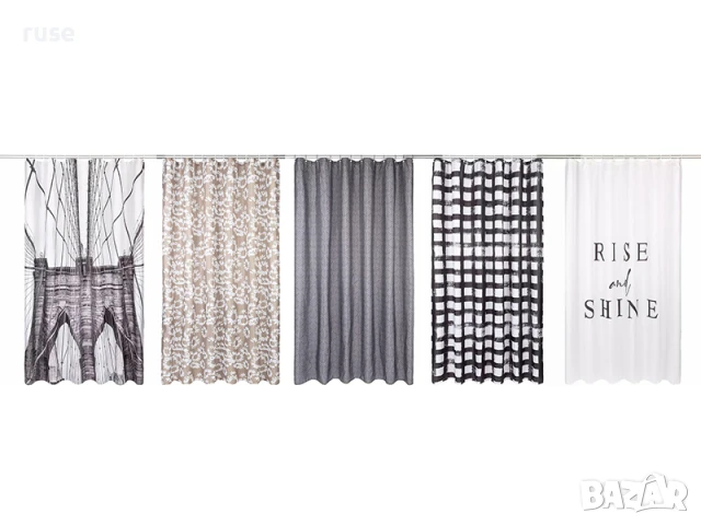 НОВИ! Завеса за баня текстил 180х200см различни модели