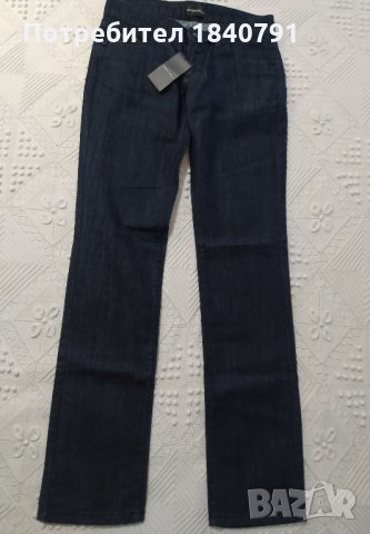 НОВИ дамски дънки Emporio Armani – кожени детайли, дълги – размер 28, снимка 7 - Дънки - 34450617