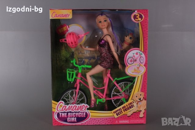 Барби на колело с кошница, снимка 2 - Кукли - 42094288