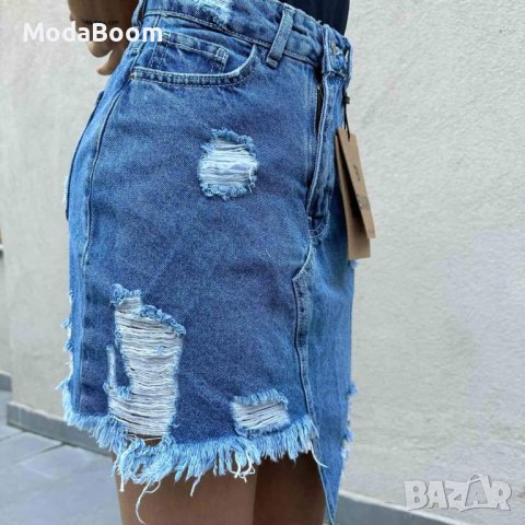 Дамска дънкова пола , снимка 5 - Поли - 41303653