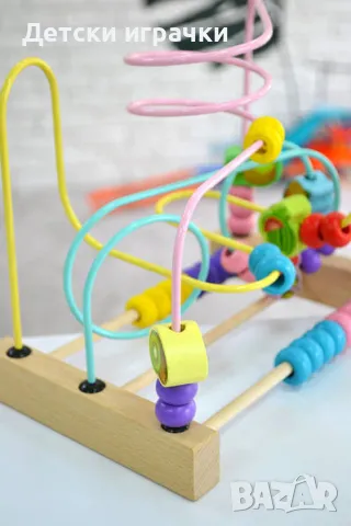 Интерактивен дървен лабиринт със сметало, снимка 3 - Образователни игри - 49767997