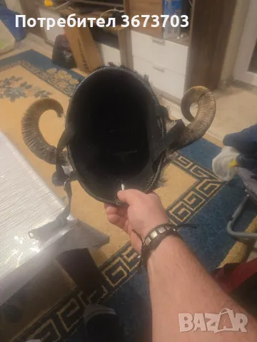 Каска за мотор с муфлонски рога, снимка 5 - Аксесоари и консумативи - 48329464