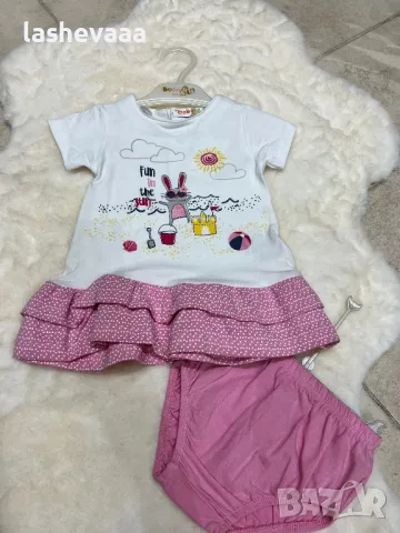 Комплект за момиче троен в розово, снимка 2 - Комплекти за бебе - 49351232