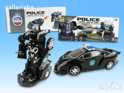 2в1 Полицейска кола Lamborghini робот Трансформърс (Transformers), снимка 2 - Коли, камиони, мотори, писти - 35882931