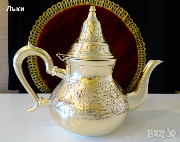 Антикварен бронзов чайник,релеф,орнаменти, снимка 11 - Антикварни и старинни предмети - 36251763