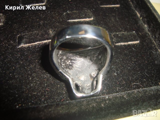 СТОМАНЕН ПИРАТСКИ НЕОГОТИЧЕСКИ ПРЪСТЕН от НЕРЪЖДАЕМА СТОМАНА с 2 ФАСЕТИРАНИ ГРАНАТА 25006, снимка 11 - Пръстени - 34552645