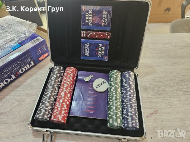 Комплект за покер, Tactic Pro Poker, 200 чипа, снимка 2 - Карти за игра - 44163602