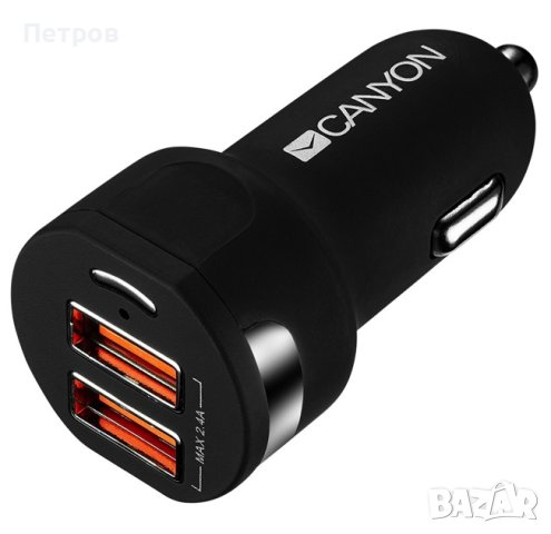 Зарядно устройство за кола Canyon 2х 5V/2.4A, снимка 1
