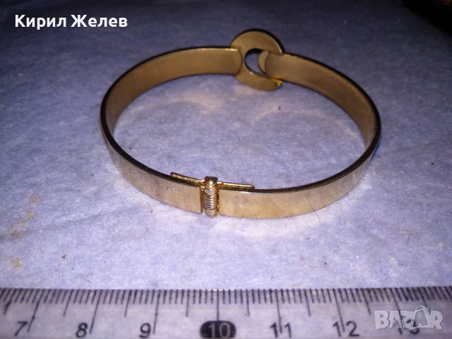 ПРЕКРАСНА ПОЗЛАТЕНА ФЕШЪН АРТ МЕДНА ГРИВНА с ИСКРЯЩИ ФАСЕТИРАНИ ЦИРКОНИ 26556, снимка 3 - Гривни - 41281166