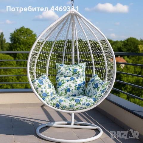 Люлка градинска висяща люлка тип гнездо,яйце–Промоция, снимка 6 - Градински мебели, декорация  - 52234721
