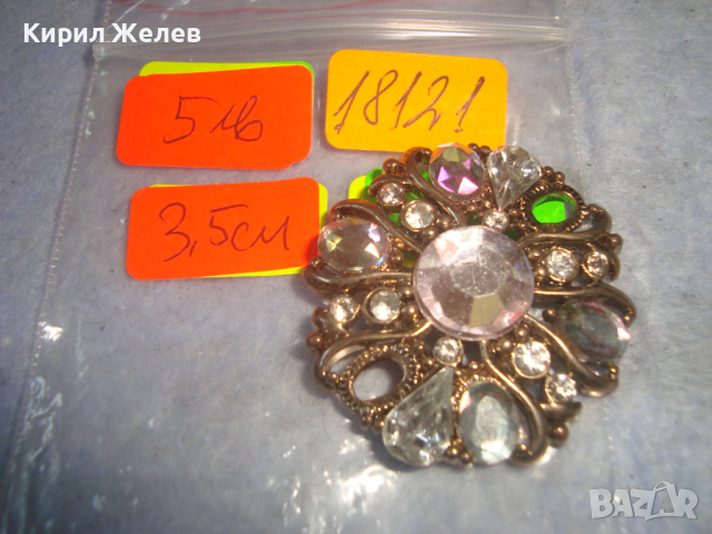ЗЛАТИСТО КРИСТАЛНО АРТ УКРАШЕНИЕ ВИНТИДЖ БИЖУ НАКИТ 18121, снимка 3 - Други - 36364101