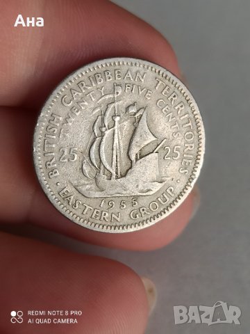 25 цента -1955г- Британски карибски територия

, снимка 1