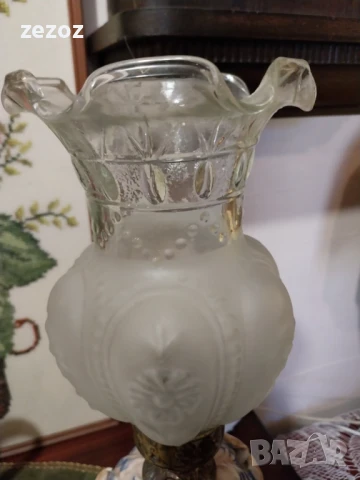 Настолна лампа-месинг и порцелан, снимка 5 - Настолни лампи - 50935432