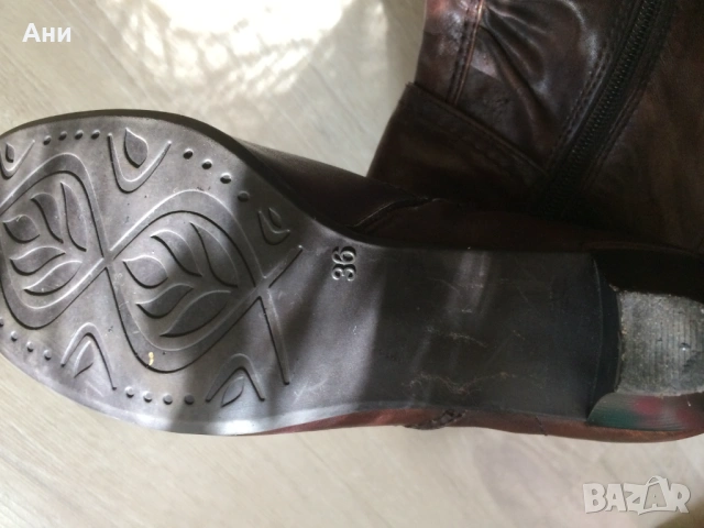 Кафеви боти,естественна кожа., снимка 5 - Дамски боти - 53655895