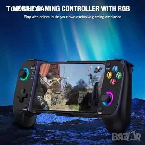Нов Безжичен Контролер за Мобилни Игри с Turbo и Вибрация, Съвместим с iOS/Android, снимка 4 - Друга електроника - 49657395