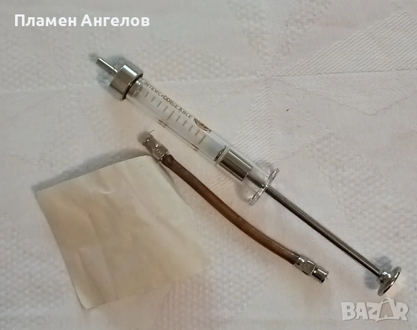 Ретро нова стъклена спринцовка, снимка 7 - Антикварни и старинни предмети - 53516370