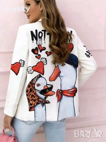 Дамско ефектно цветно сако с пате, снимка 2 - Сака - 53698521