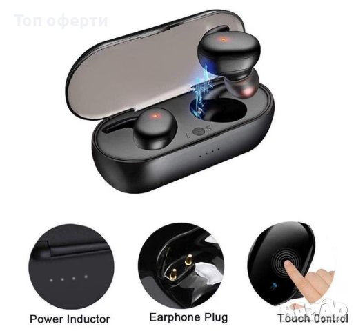 Безжични слушалки, Y30, Bluetooth 5, черни, снимка 3 - Слушалки за компютър - 41026201