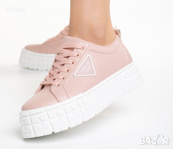 Розови Спортни Обувки На Платформа, снимка 2 - Маратонки - 42146531