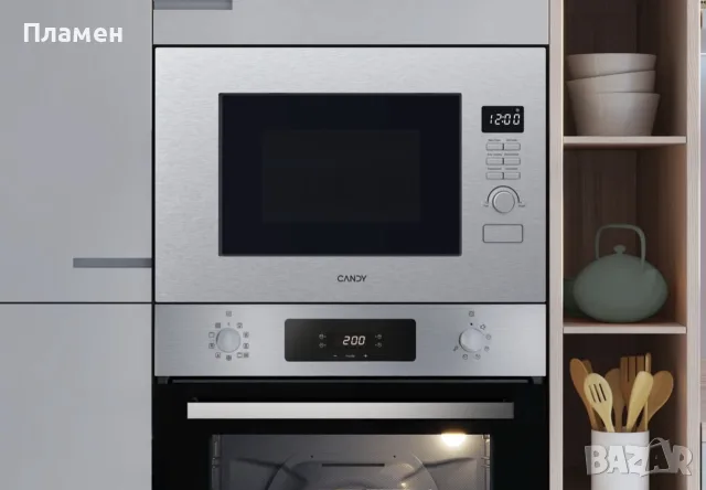 Вградена микровълнова фурна Candy Wave 600 CA38FL7NWBX – 20 L, 850 W, Grill 1200 W, Inox, снимка 5 - Микровълнови - 55898968