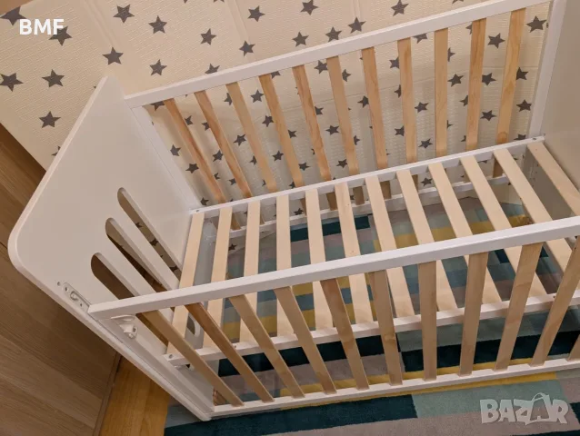 Ново бебешко дървено легло Interbaby 120/60 с гаранция, снимка 3 - Кошарки - 55793163
