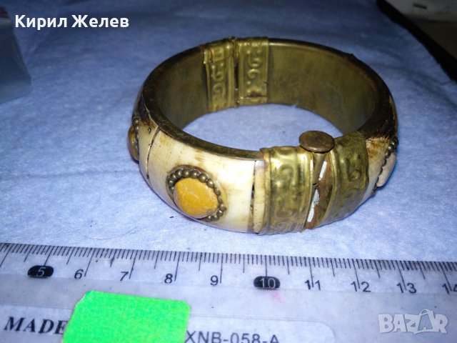 СКЪПОЦЕННА СТАРИННА ТИБЕТСКА БРОНЗОВА ГРИВНА с ЩИФТ и КАМИЛСКА КОСТ РЪЧНА МАЙСТОРСКА РАБОТА 9989, снимка 8 - Антикварни и старинни предмети - 41202099