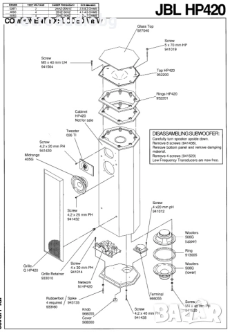 🔊Висококачествени трилентови подови тонколони JBL HP 420 - 150W - 4 ома🔊, снимка 8 - Тонколони - 52020410