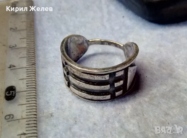 СТИЛНО АРТ ОРНАМЕНТИРАН СРЕБЪРЕН ПРЪСТЕН ЛАКИРАНО СРЕБРО ВИСОКА ПРОБА РЪЧНА ДИЗАЙНЕРСКА РАБОТА 46796, снимка 6 - Пръстени - 50023706