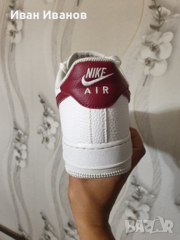 оригинални маратонки Nike Air Force 1 '07 White Team Red  AF1  номер 44,5-45, снимка 12 - Маратонки - 41497844