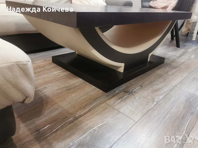 Холна маса венге с кожа, снимка 4 - Маси - 56087145