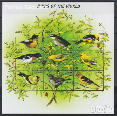 Чисти марки в малък лист и блок Фауна Птици 1999 от Лесото