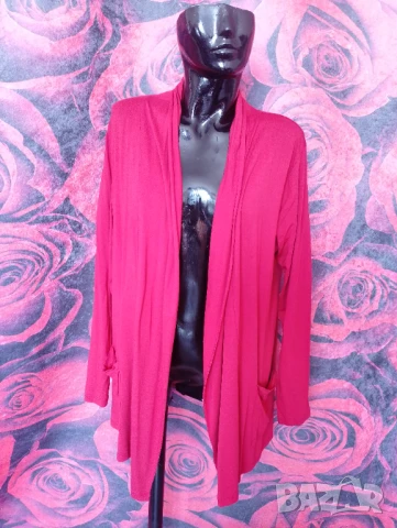 Ярко червена памучна жилетка 2ХЛ