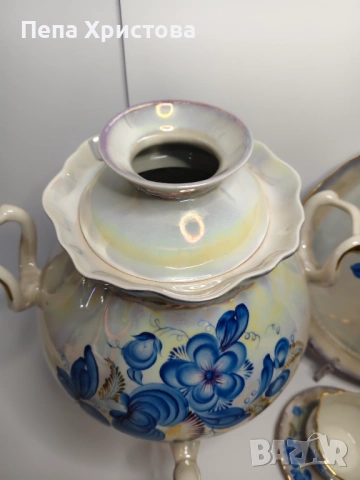 Сервиз за чай от украински порцелан Коростенский завод, снимка 14 - Сервизи - 53579043