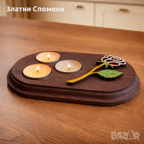 Дизайнерски свещник с роза - романтичен подарък, снимка 3 - Романтични подаръци - 56167103