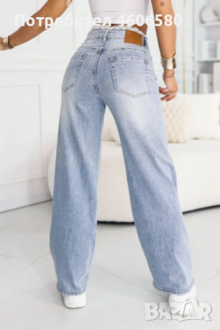 Дънки с дантела и камъчета – нов модел, снимка 3 - Дънки - 53856015