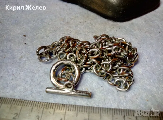 СТАР ЗДРАВ НИКЕЛИРАН СТОМАНЕН ЛАНЕЦ ВЕРИЖКА КЮСТЕК За ДЖОБЕН ЧАСОВНИК СИНДЖИР НЕРЪЖДАЕМ 49671, снимка 5 - Антикварни и старинни предмети - 48609803