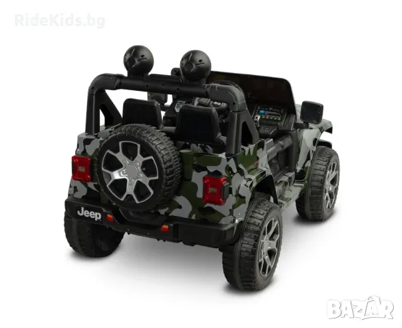 Офроуд акумулаторен автомобил  JEEP RUBICON Камофлаж– 4x4, до 35кг., с дистанционно и LED,, снимка 2 - Детски велосипеди, триколки и коли - 49975893