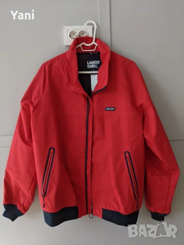 Мъжкото червено яке Lands' End Classic Squall Jacket