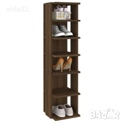 vidaXL Шкаф за обувки, кафяв дъб, 27,5x27x102 см, инженерно дърво(SKU:815976), снимка 4 - Шкафове - 48659967