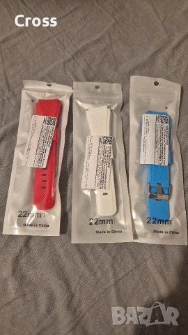 3 броя чисто нови силиконови каишки за часовници с размер 22 мм, снимка 4 - Мъжки - 53085102