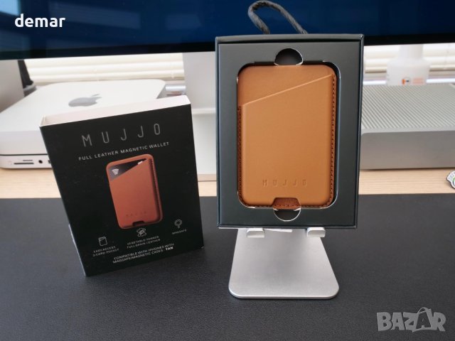 Изцяло кожен портфейл MagSafe Mujjo за iPhone Magsafe Wallet, Apple, снимка 9 - Калъфи, кейсове - 42092304