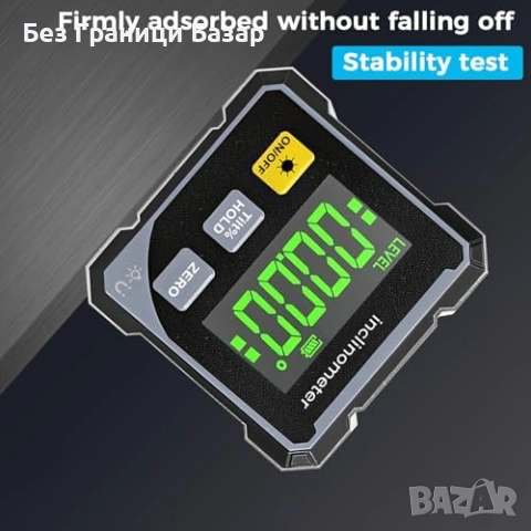 Нов Магнитен дигитален нивелир ъгломер куб с лазер, USB, ±0.1°, IP54, снимка 8 - Други инструменти - 53691421