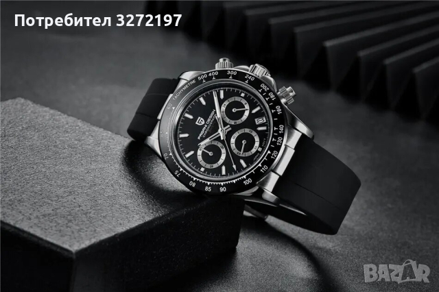 Кварцов часовник PAGANI DESIGN, сапфир,Seiko VK63 механизъм, авт. дата,хронограф,водоустойчив 100 м., снимка 4 - Мъжки - 44605658